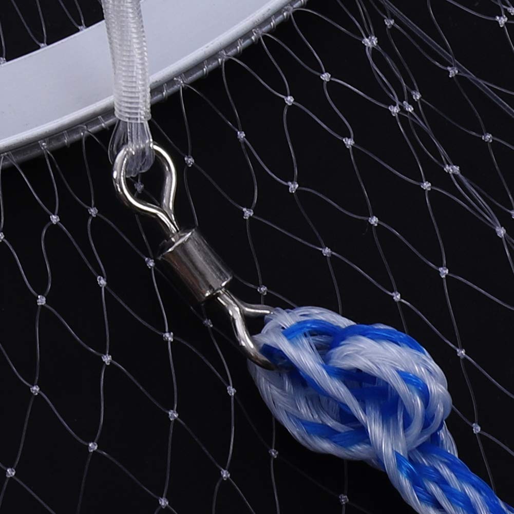 Red de pesca de lanzamiento, red de pesca de lanzamiento de mano, 2,4 m, red de pesca de nailon con cuerda de mano 8 m, red de nailon para señuelos de peces