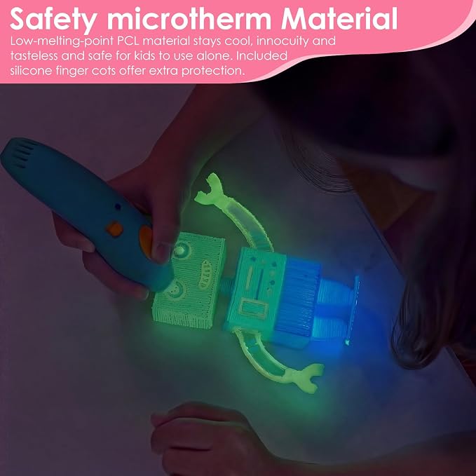 Filamentos 3D luminiscentes para lápiz 100 piezas miniatura 6