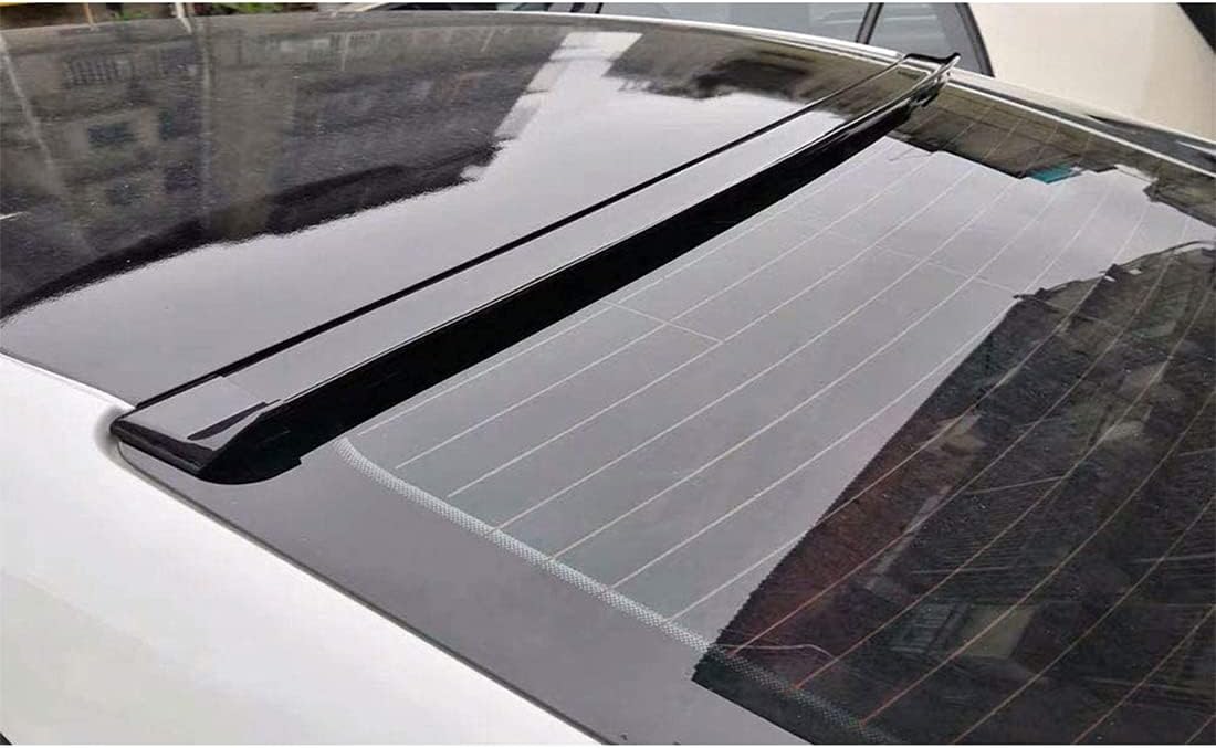 Upgrade 1.5m/4.92ft Universal Black Carbon Fiber Trunk Spoiler Lip Kit, Car Rubber Strip Bar Spoiler Tailfin Tail Fin Rear Wing Tailgate Hatchback for Most Cars(Upgrade, 4.5cm x 2.2cm) (gloss black)