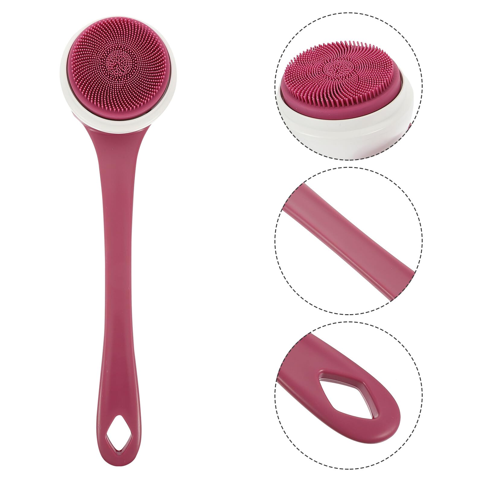 Cepillo Eléctrico de Ducha Mango Largo y 3 Velocidades Ajustables, Depurador Corporal de Silicona Abs para Exfoliación y Limpieza Profunda