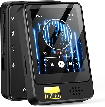 MP3 Player 2026 Model & 0 GB Memory, Bluetooth 5.3 Compatible, HIFI Music Player, 1.77 Inch Full Touch Screen, Zinc Alloy, Ultra Lightweight 2.1 oz 61 g, Built-in Speaker, FM Radio, Recording