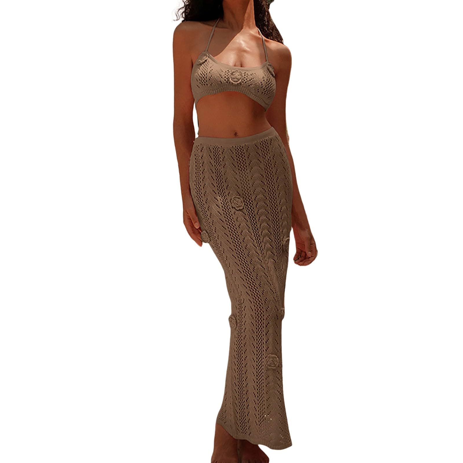 Copricostume Donna Mare Curvy Cotone Vestiti Da Spiaggia Gonna Abitino Prendisole Copri Costume Vestito Pantalone Ragazza Moda Pizzo Uncinetto Beachwear Costumi In Abito Bikini S