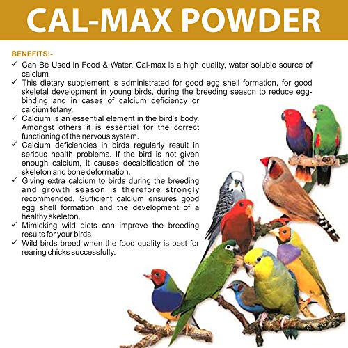 Image of Pet Care International (PCI) Cal Max || Provide Essential Calcium || Healthy Bird Breeding Healthcare (100 Grm, Cal Max)