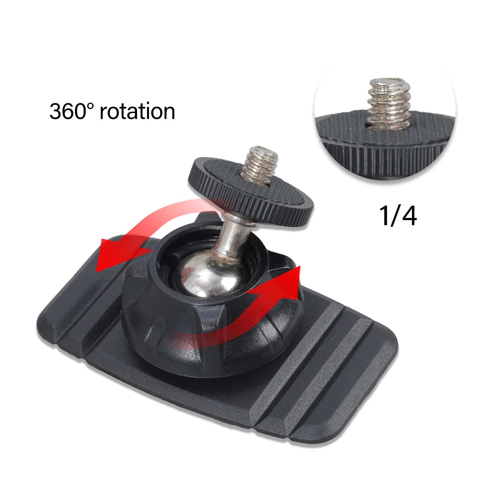 Shockproof Adhesive Screw Base for Phone Bracket Installation 1/4inch Metal Thread Not Drilling