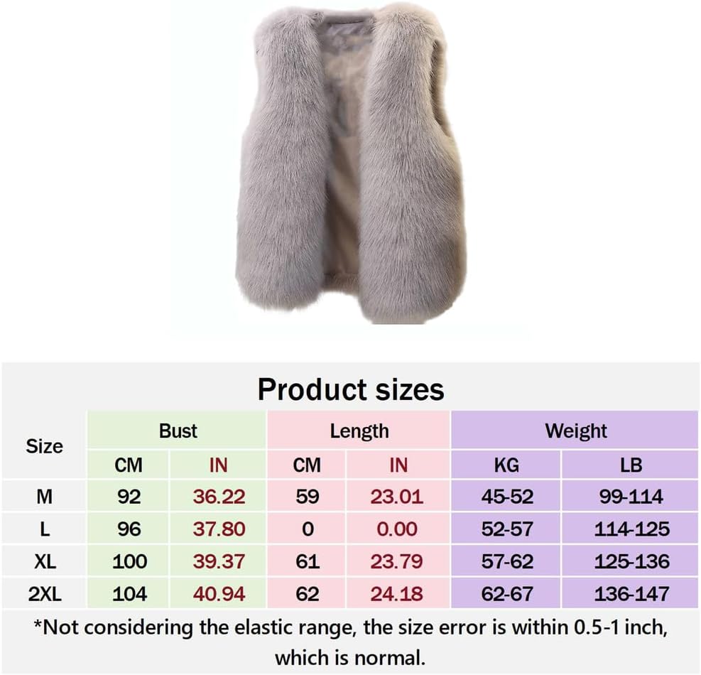 [OWUSHNGV] ウィメンズ フェイクファー ベスト 袖なし クロップド ファuzzy ジャケット オープンフロント プラッシュ