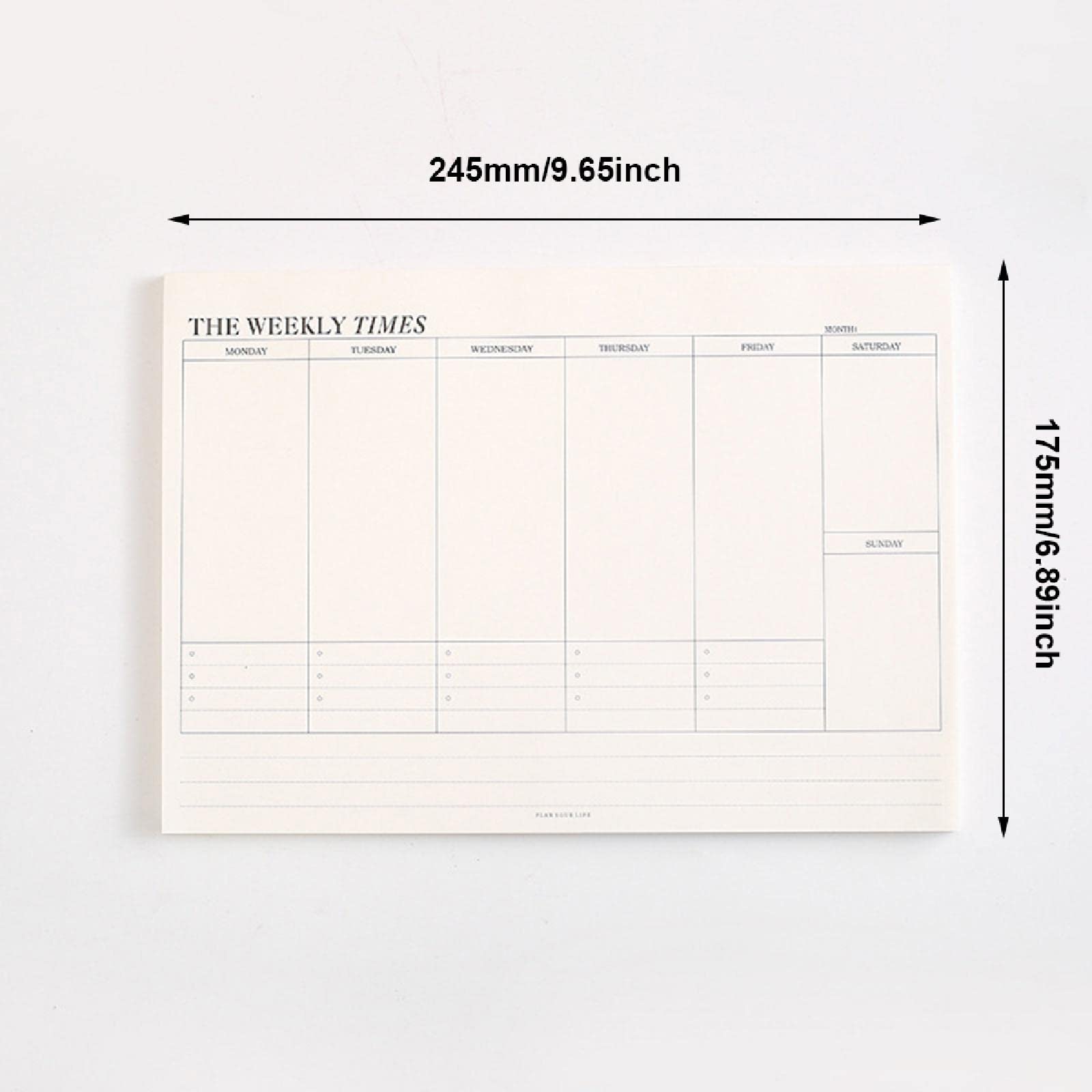 60 Sheets/Weekly Planner 245 x175mm Tear-Off Sheets - Image 2