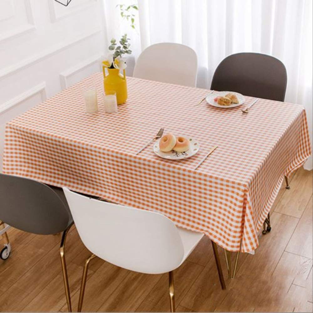 None 2pcsCountry Style Table Cloth PVC Tablecloth Washable Waterproof Oil-proof Rectangular Table Cover Restaurant Coffee Table Mat 65X65CM OrangeCY