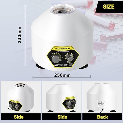 Miniatura 7 de CGOLDENWALL centrífuga eléctrica de la centrífuga de la centrífuga del laboratorio médico de la máquina de la centrífuga 800D Capacidad 0.7 fl oz x