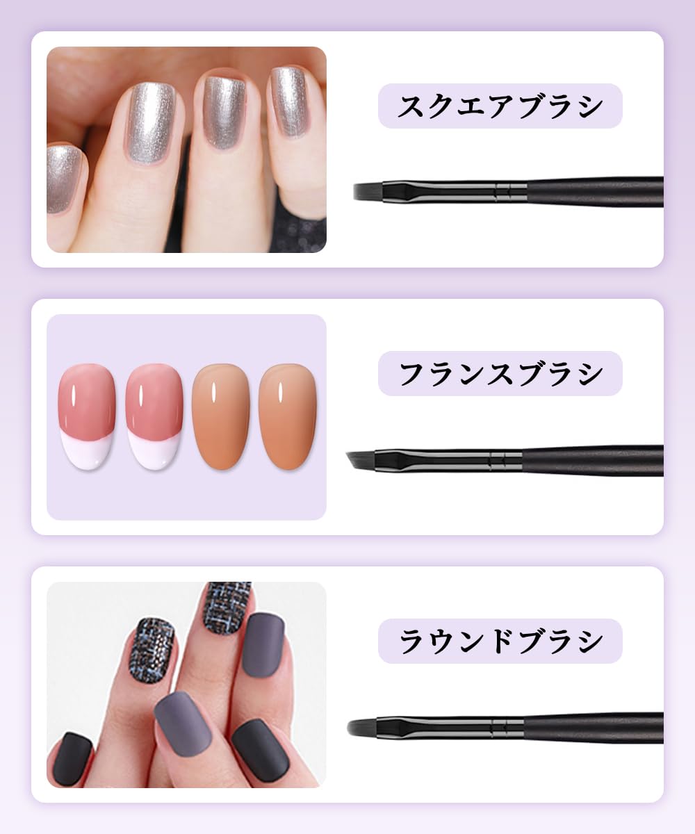 Amazon.co.jp: ジェルネイル筆 ネイルブラシ ジェルネイル絵描きブラシ