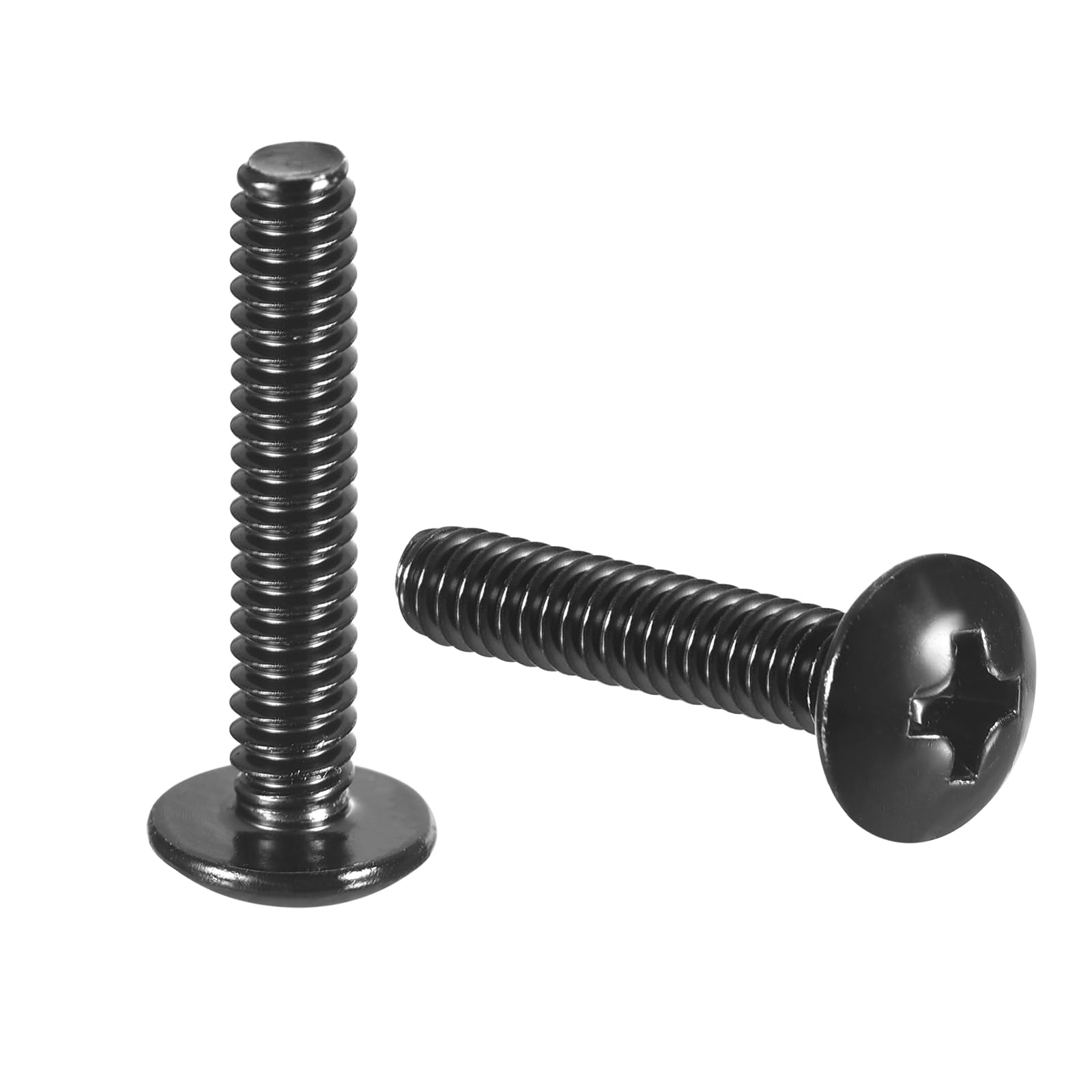 uxcell #8-32 x 3/4" Truss Head Phillips Machine Screws, Full Thread, Phillips Drive, 304 Stainless Steel 18-8, Black Oxide Finish, Quantity 50