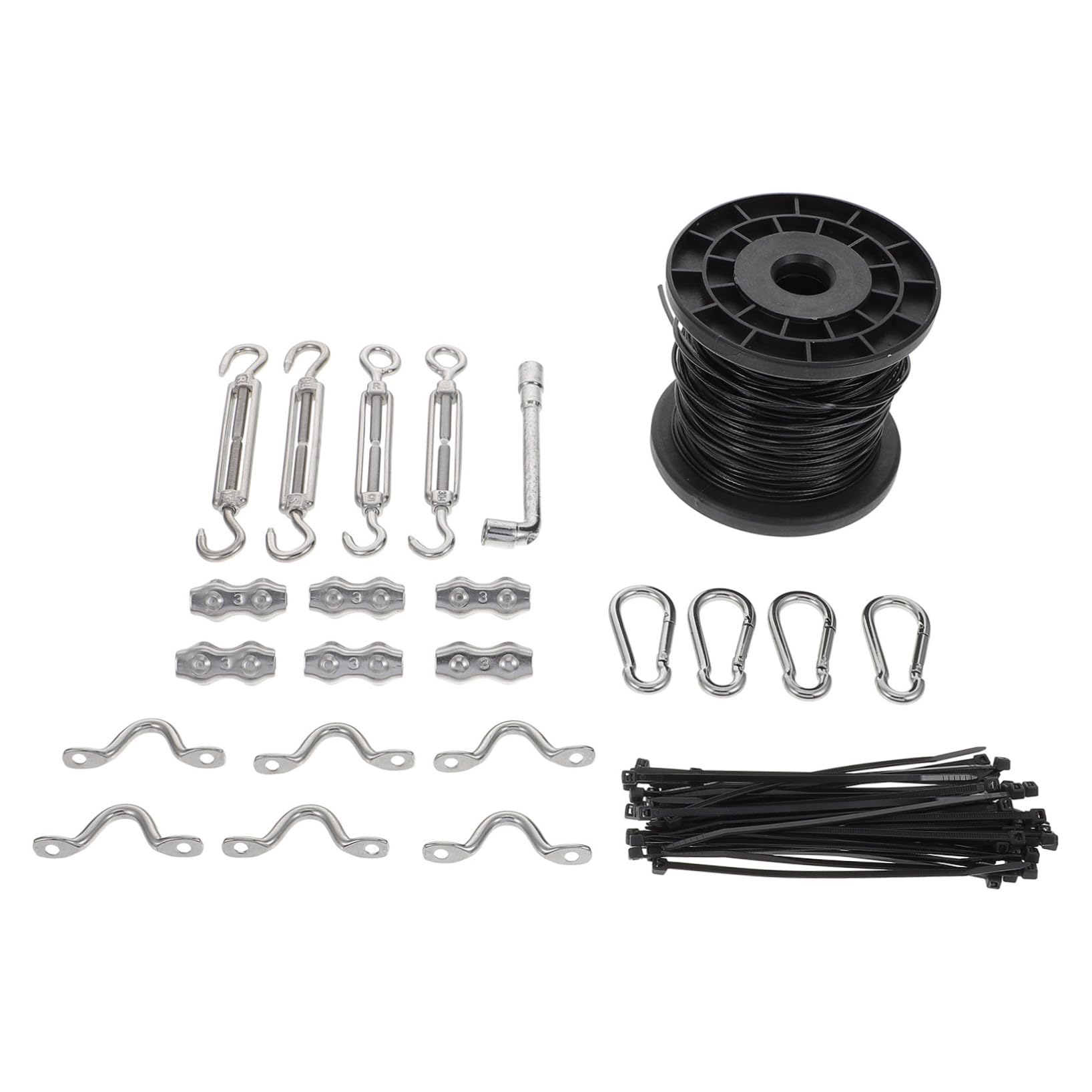 Edelstahl Outdoor Lichterketten Aufhängeset mit Verstellbarer Spannung und Einfache Installation für Zelte und Außenanwendungen Pvc und Edelstahl Material