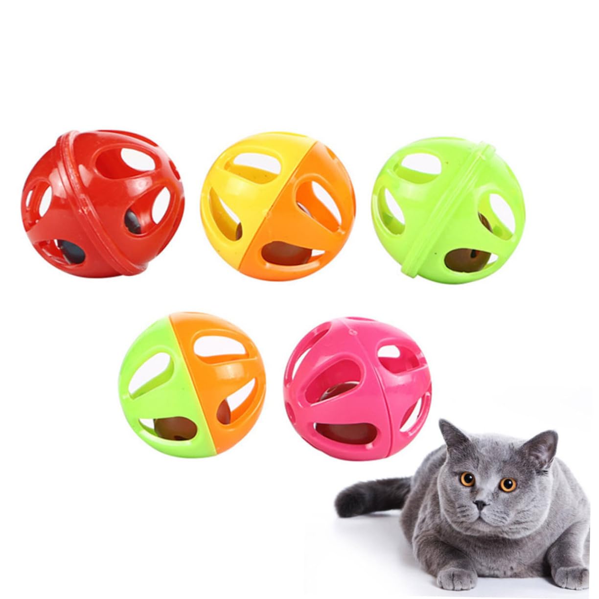 SUPVOX 150pièces Jouets De Jeu pour Chats avec Clochette Balles Creuses Amusantes Coloris Variés Couleurs Aléatoires