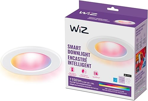 WiZ Connected Retrofit Luz Empotrada Descendente, 1150 Lúmenes, 6 Pulgadas Compatible con Matter Luces LED que Cambian de Color, Iluminación