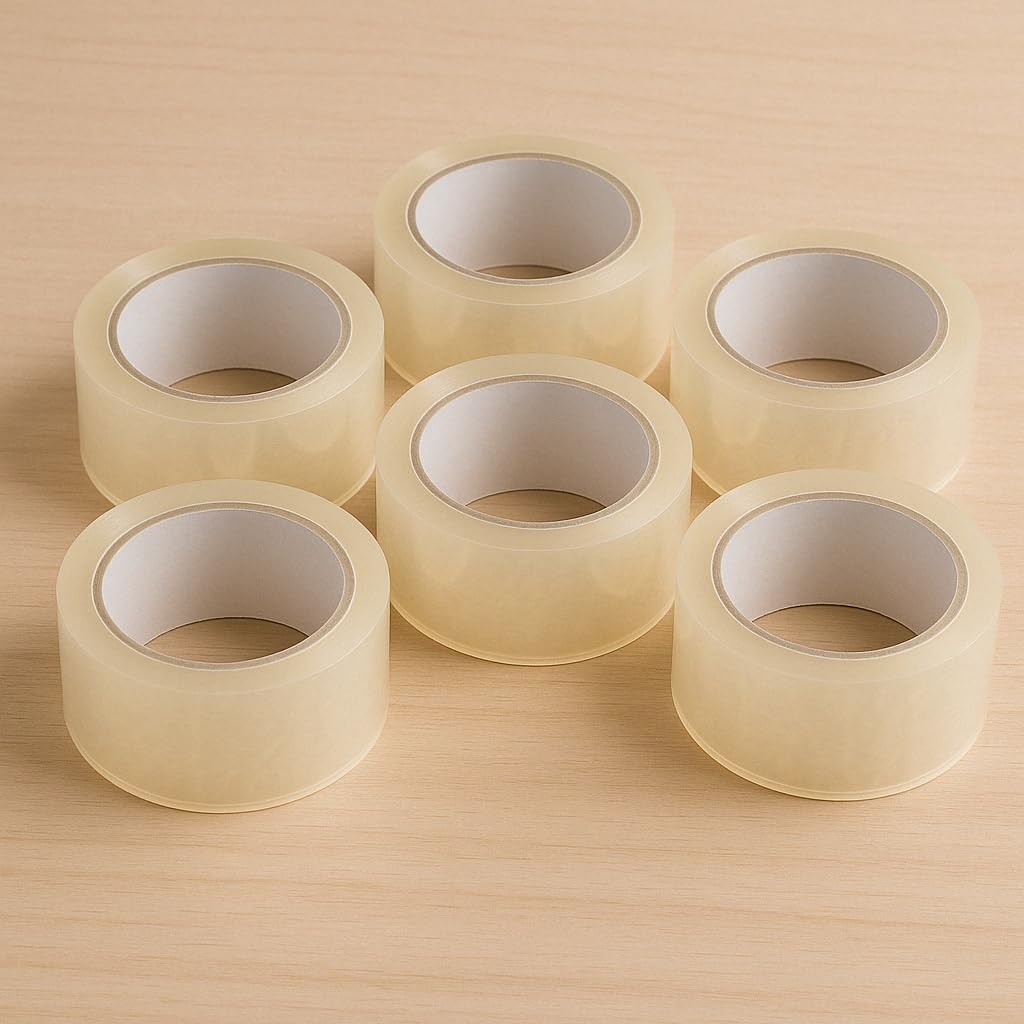 vidoelettronica Nastro Adesivo Imballaggio Silenzioso 50mm x 66m – Resistente per Traslochi, Imballi e Magazzino – Alta Aderenza, Protezione Cartoni – Made in Italy (6 pezzi trasparente silenzioso)