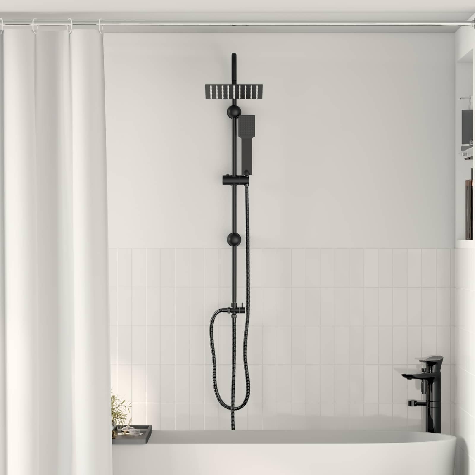 Sistema Doccia Nero 47 x 20 x 95 cm Acciaio Inox 2-in-1