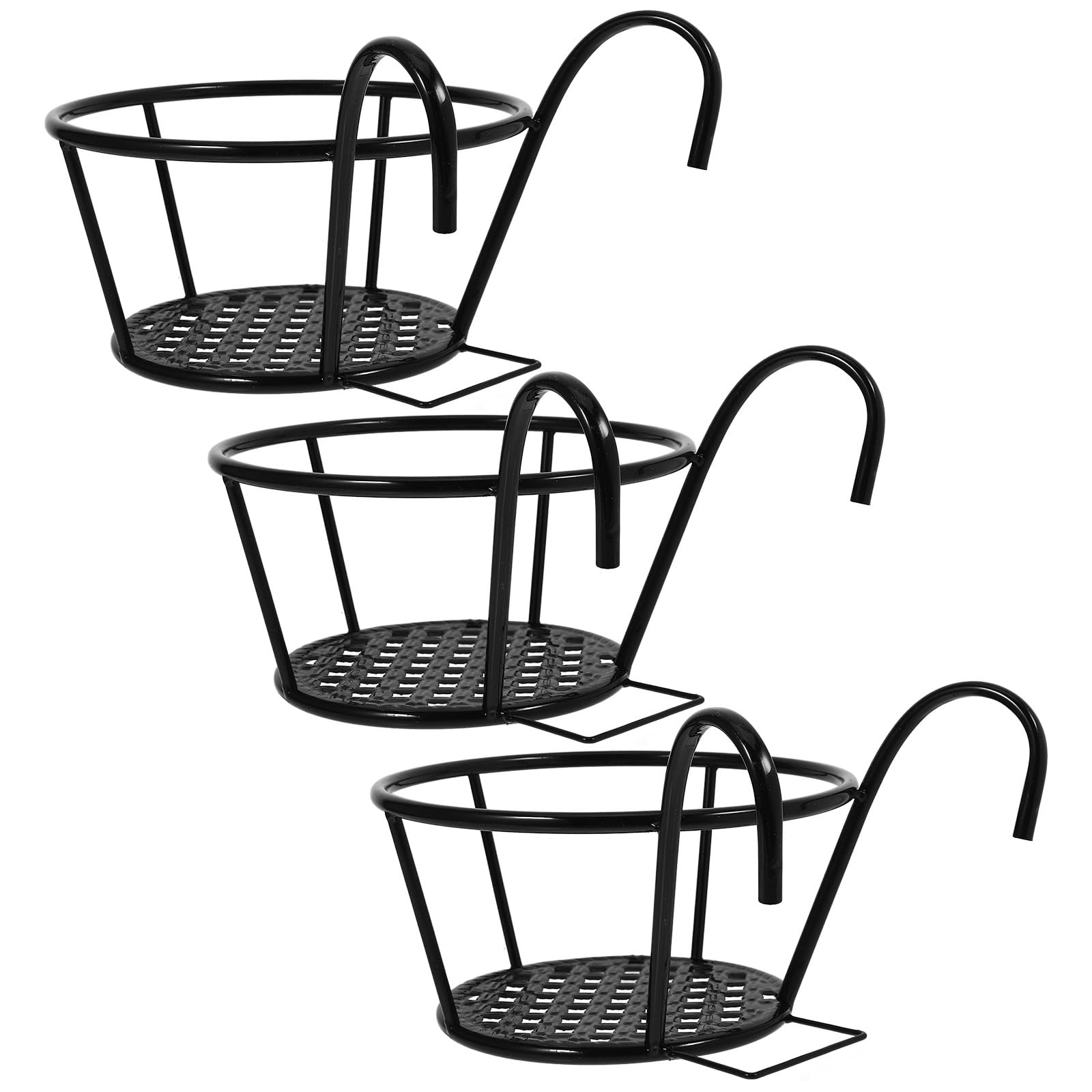 Support pour pot de fleurs en fer noir pour un balcon végétalisé et ordonné