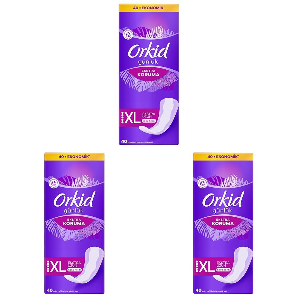 Orkid Extra Koruma Extra Uzun Günlük Ped 40 Adet 3lü paket