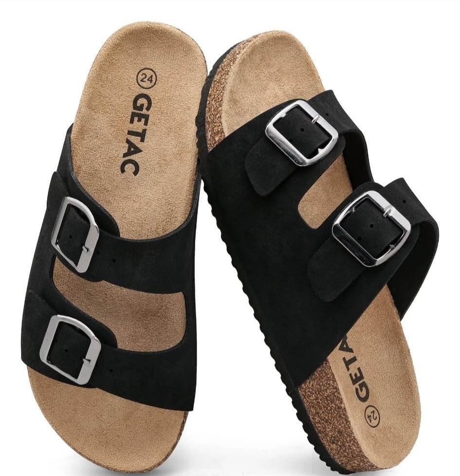La Mejor Selección de Sandalias para Baño disponible en línea. 47 GETAC CHANCLAS MUJER, SANDALIAS HOMBRE con Plantilla de corcho Suela Antiderrapante EVA PANTUNFLAS Unisex, Broche hebilla con Correas ajustables Cómodas estilo casuales playa....