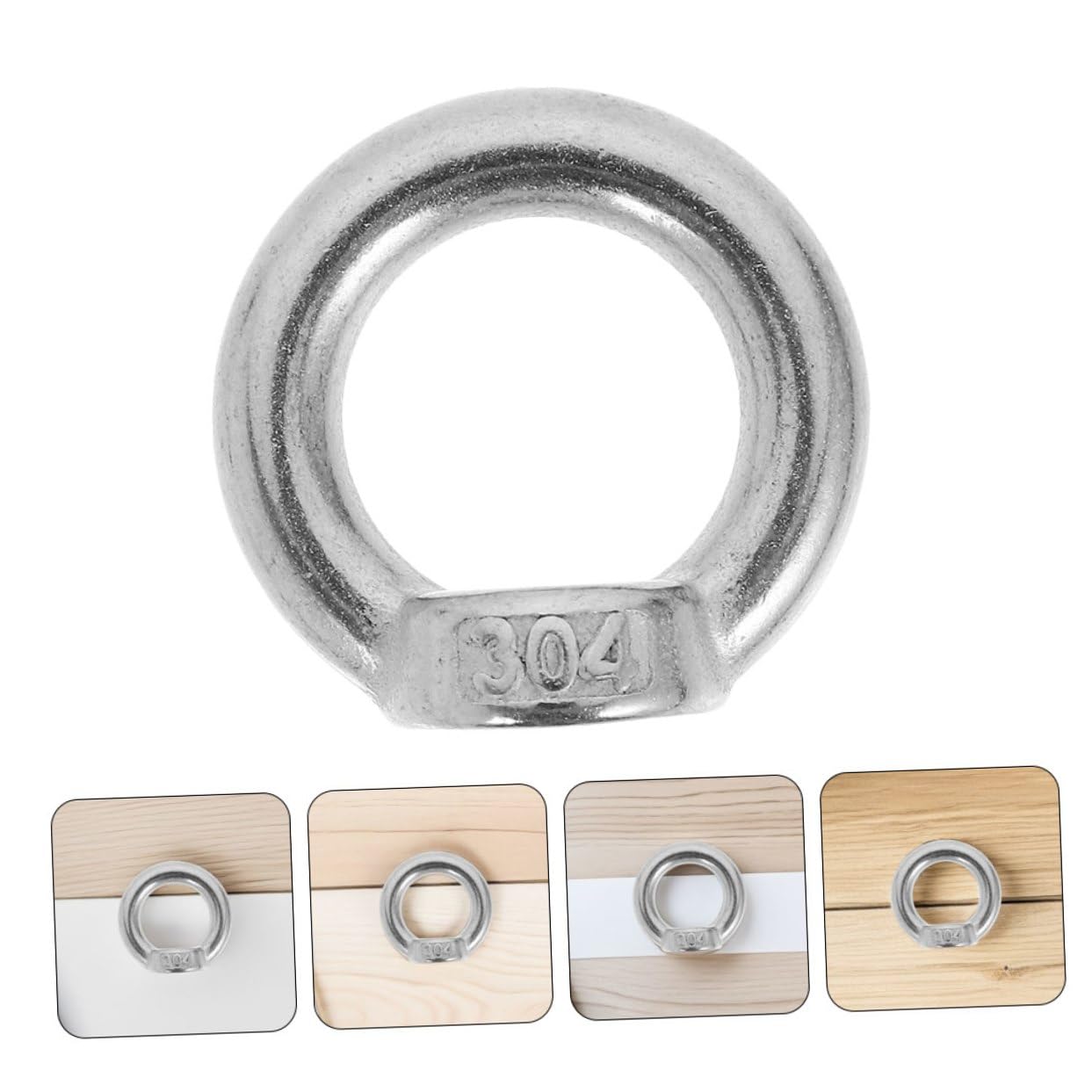 8pcs 304 Stainless Steel M8 Marine Eye Nuts Heavy Duty Threaded Lifting Ring Fasteners for Hoisting Rigging Outdoor Industrial Use