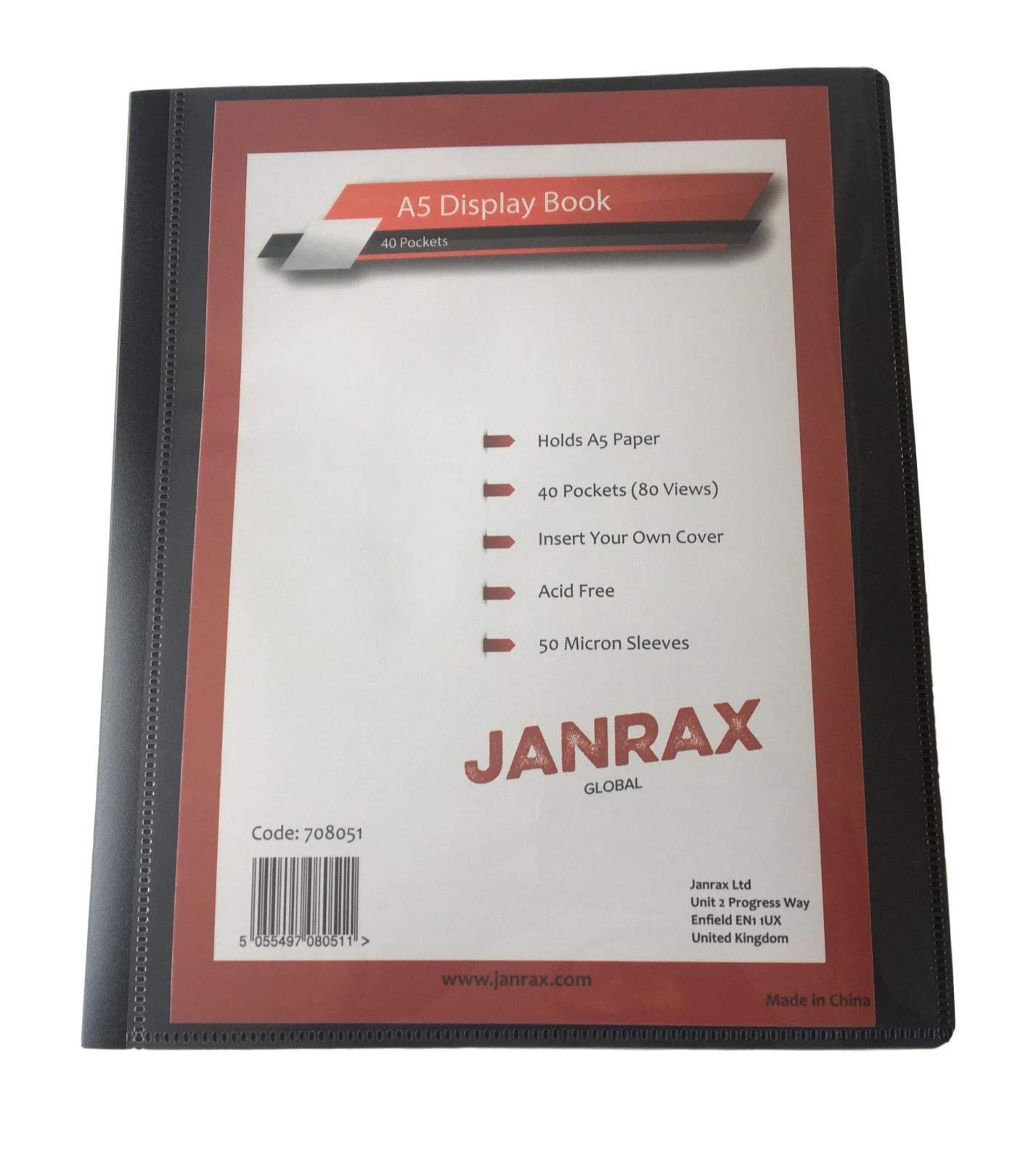 Janrax Pack Of 12 A5 Presentation Display Books 40 Pockets (80 Views) By