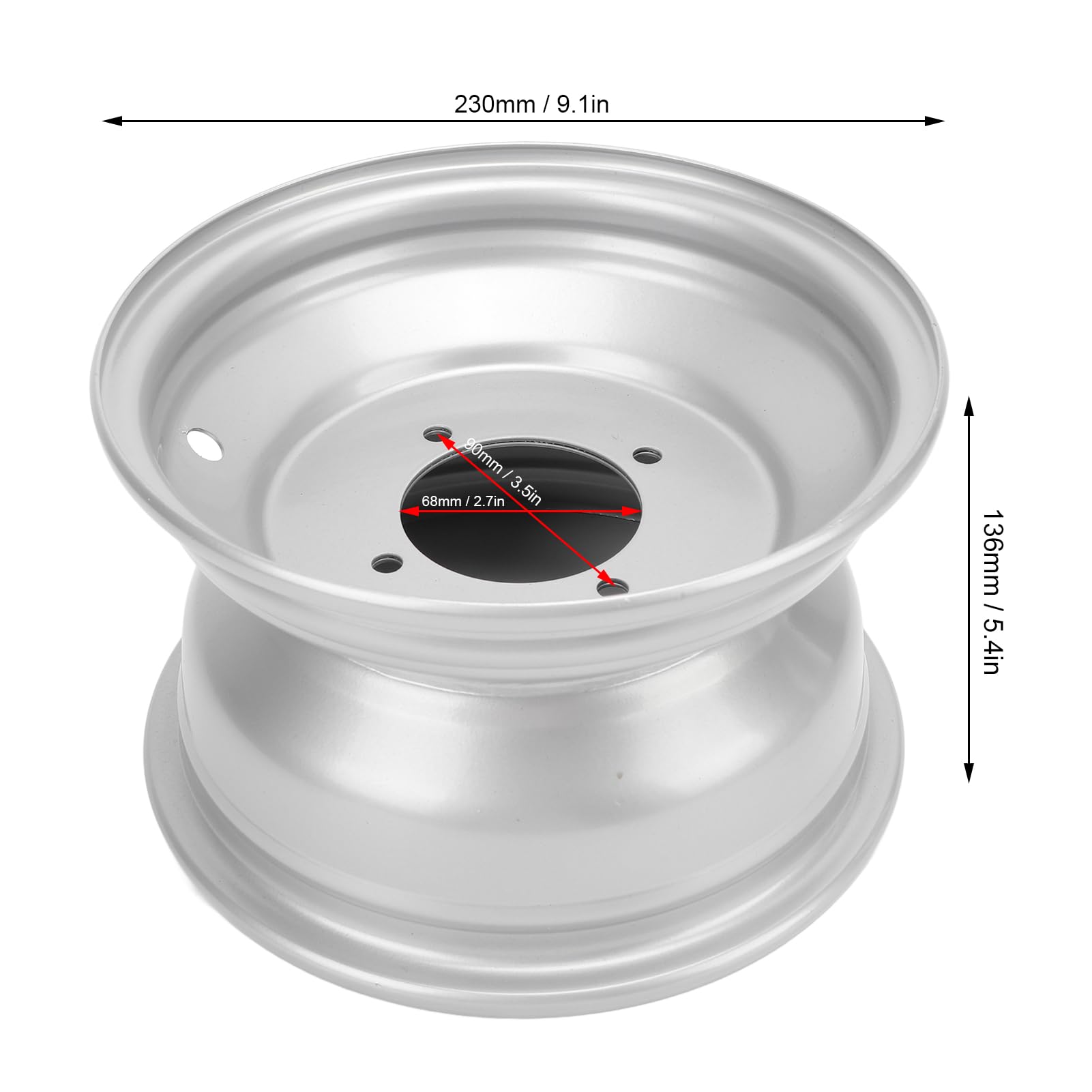Ausla ATV Ruota Lega Alluminio 8 Pollici 4 Bulloni Cerchione Rimorchio Quad Bike Go Kart 140mm