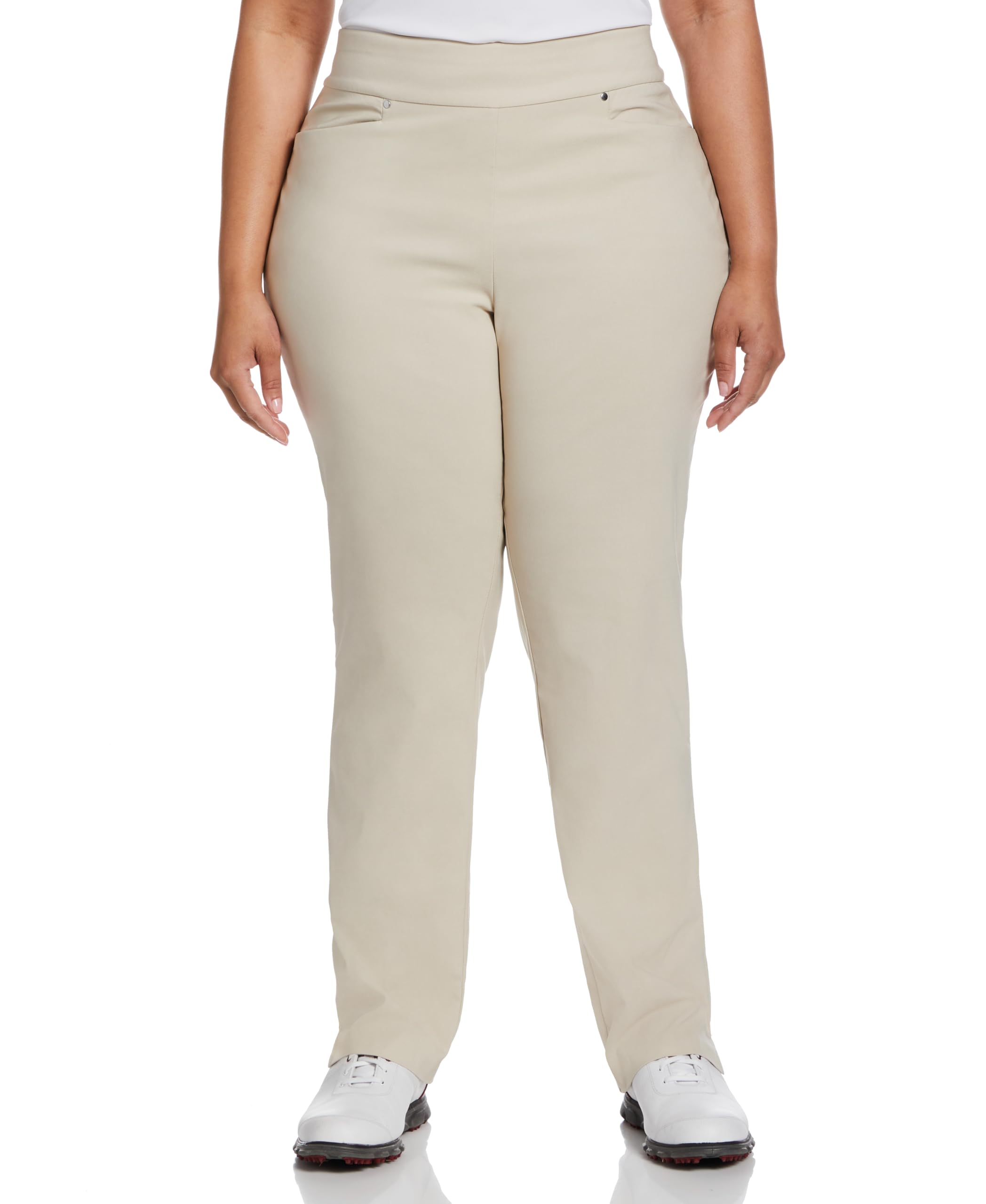 PGA Tour Women's Stretch Golf Pants with Pull-on Waist, 31" &amp; 32" Inseams, Tummy Control, Moisture-Wicking, Sun Protection