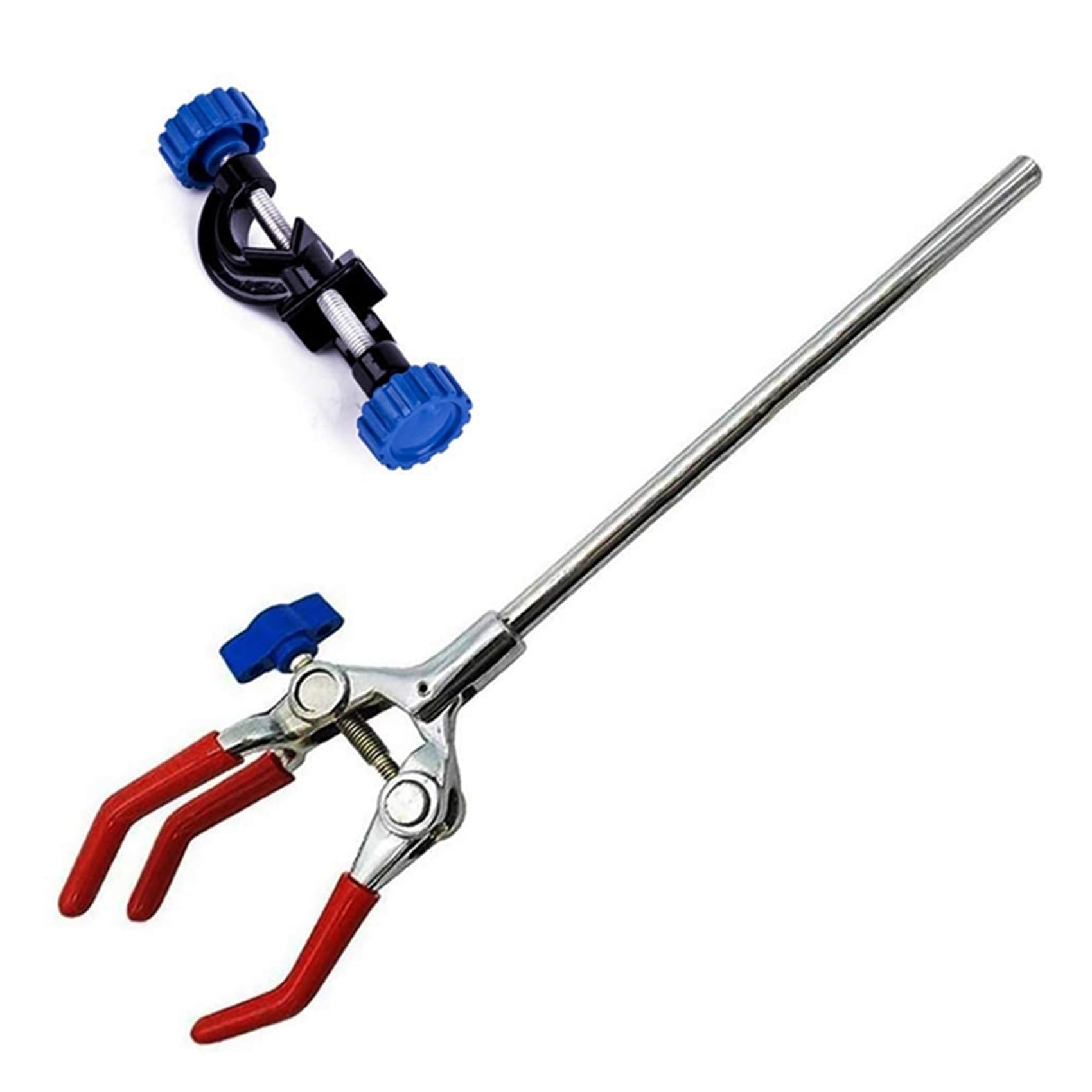 10X Lab Clamp 3 Prong Finger Regulacja SzczęKi z Naukowym PrzedłUżEniem Regulowany Czarny Klips do Statywu Laboratoryjnego
