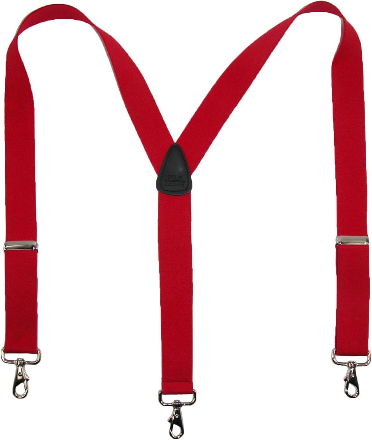 CTM Men's Elastic Solid Color Suspender with Metal Swivel Hook Clip End