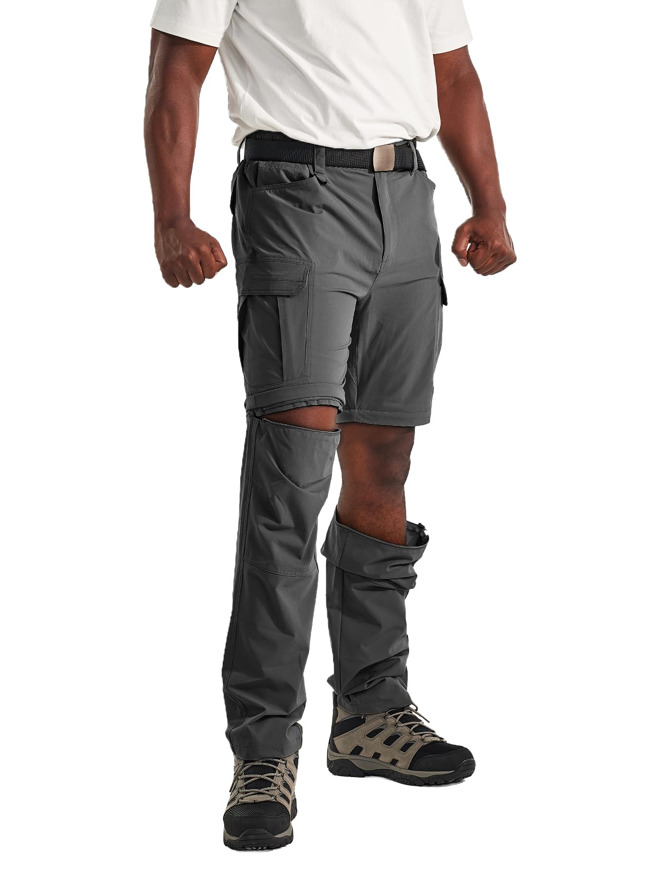 Flyplus Herren Zip Off Wanderhose Abnehmbar Trekkinghose Leichte Outdoor Cargohose, Wasserabweisend, Schnelltrocknend, Taktisch, Mit Mehreren Taschen, für Outdoor, Angeln, Safari