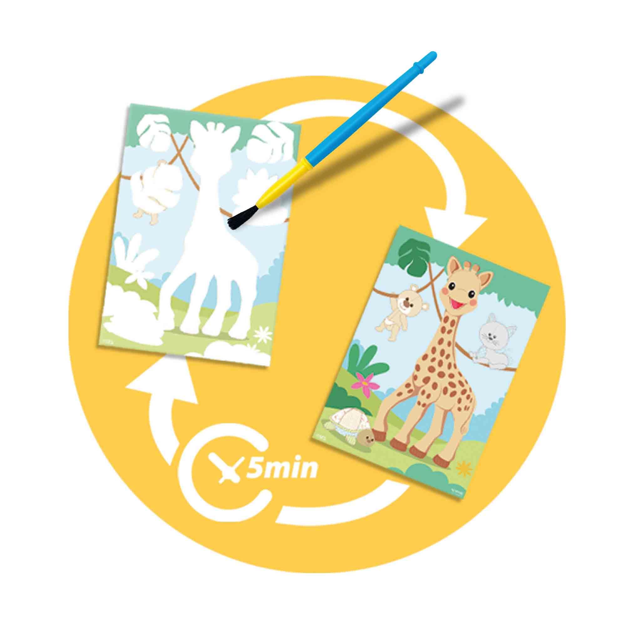 SES Creative 14490 - Sophie la Girafe - Colouring with Water, no Mess, 4 Reusable Cards, for Young Children - Image 4