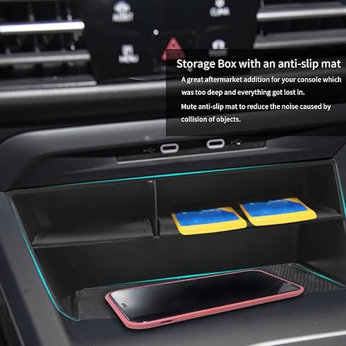 Miniatura 4 de YEE PIN Bandeja de consola Golf GTI 2022 Golf GTI MK8 Organizador de consola central compatible con Golf R MK8 GTI 2022 Bandeja de consola central