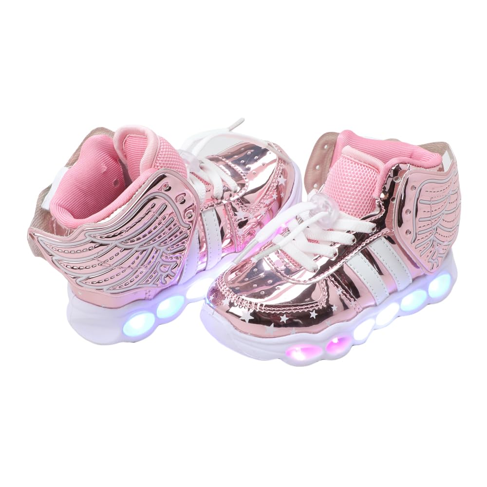 Hopscotch Girls USB Rechargeable LED Sneakers with Wings in Pink Color for Ages 10-11 Years (B084D4ZJBF) Amazon Price History, Amazon Price Tracker