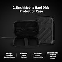 Vista 3 de Hard Drive Case Small Carry Cases Shockproof 2.5in with Mesh Pocket and Soft Inner Fabric External Computer Hards Drives Bags for EVA Shockproof