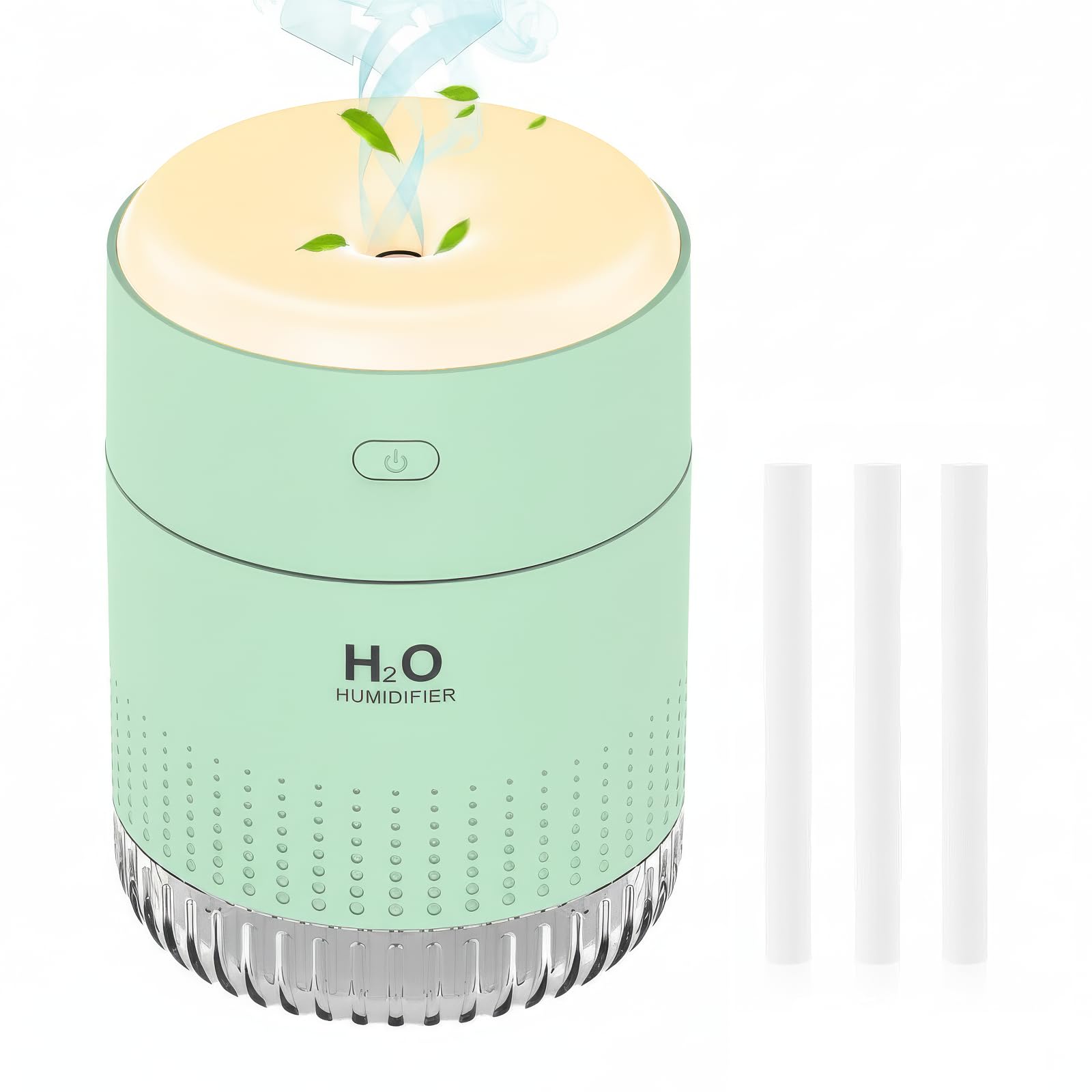 Humidificador Pequeño Ultrasónico con Luz Nocturna y Apagado Automático 2 Modos Silencioso USB (Grün)