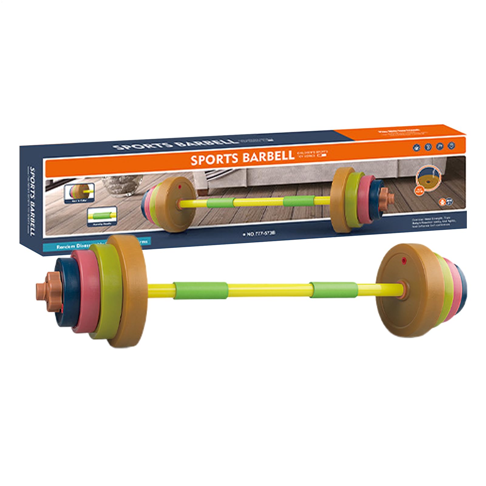 Jouet Pour Barbell - Ensemble D'Haltérophilie Ludique Réglable, Accessorio | Léger Pour Jeu Actif, Développement Physique, Coordination et Force | Jouet D'Entraînement Extérieur Intérieur Pour F
