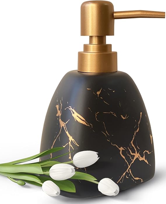 Ceramic Soap Dispenser for Bathroom Black Soap Dispenser