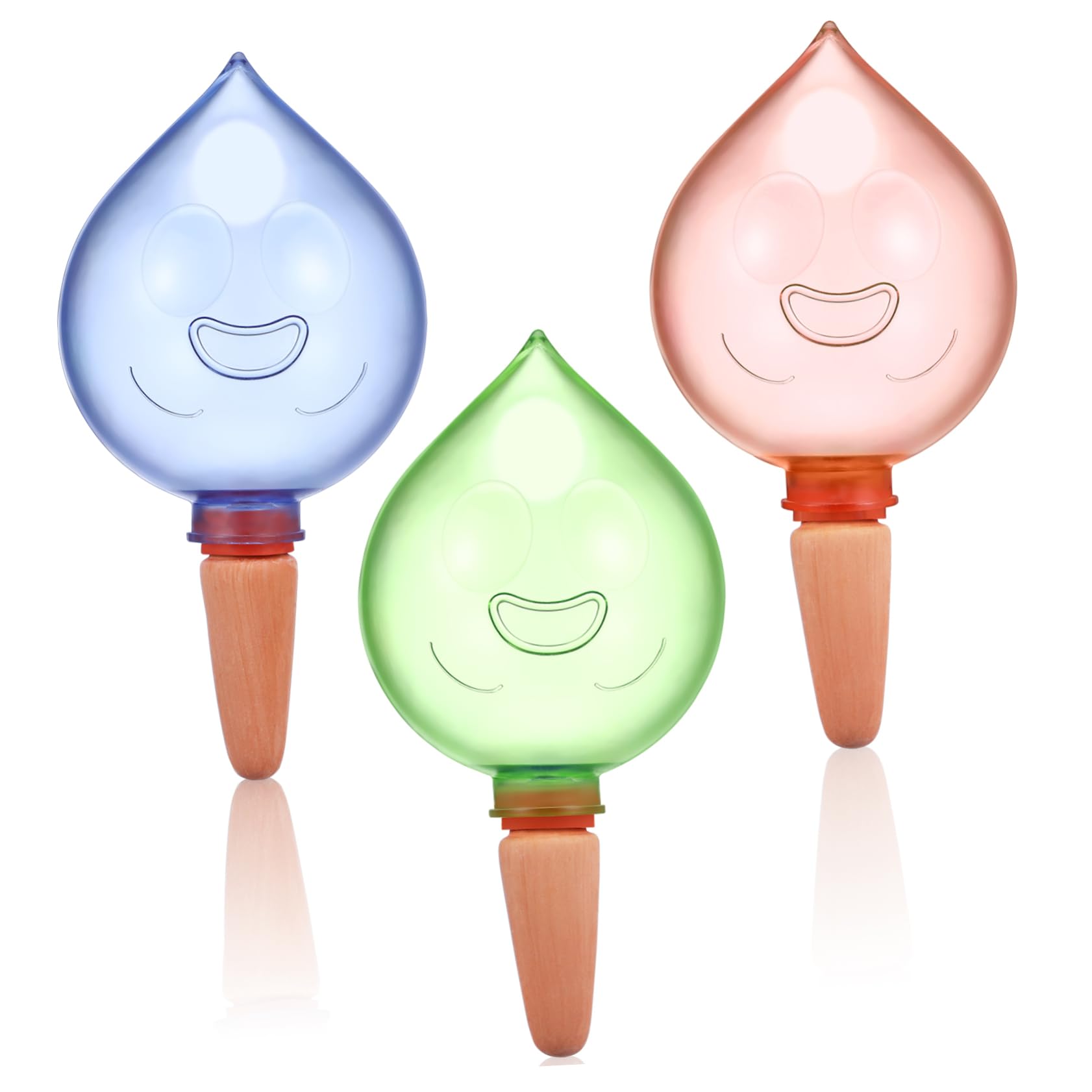 OFFSCH Watering Stakes for Indoor Plants 3 Pack of Self Watering Globes Cotta Finish and Drip Irrigation System