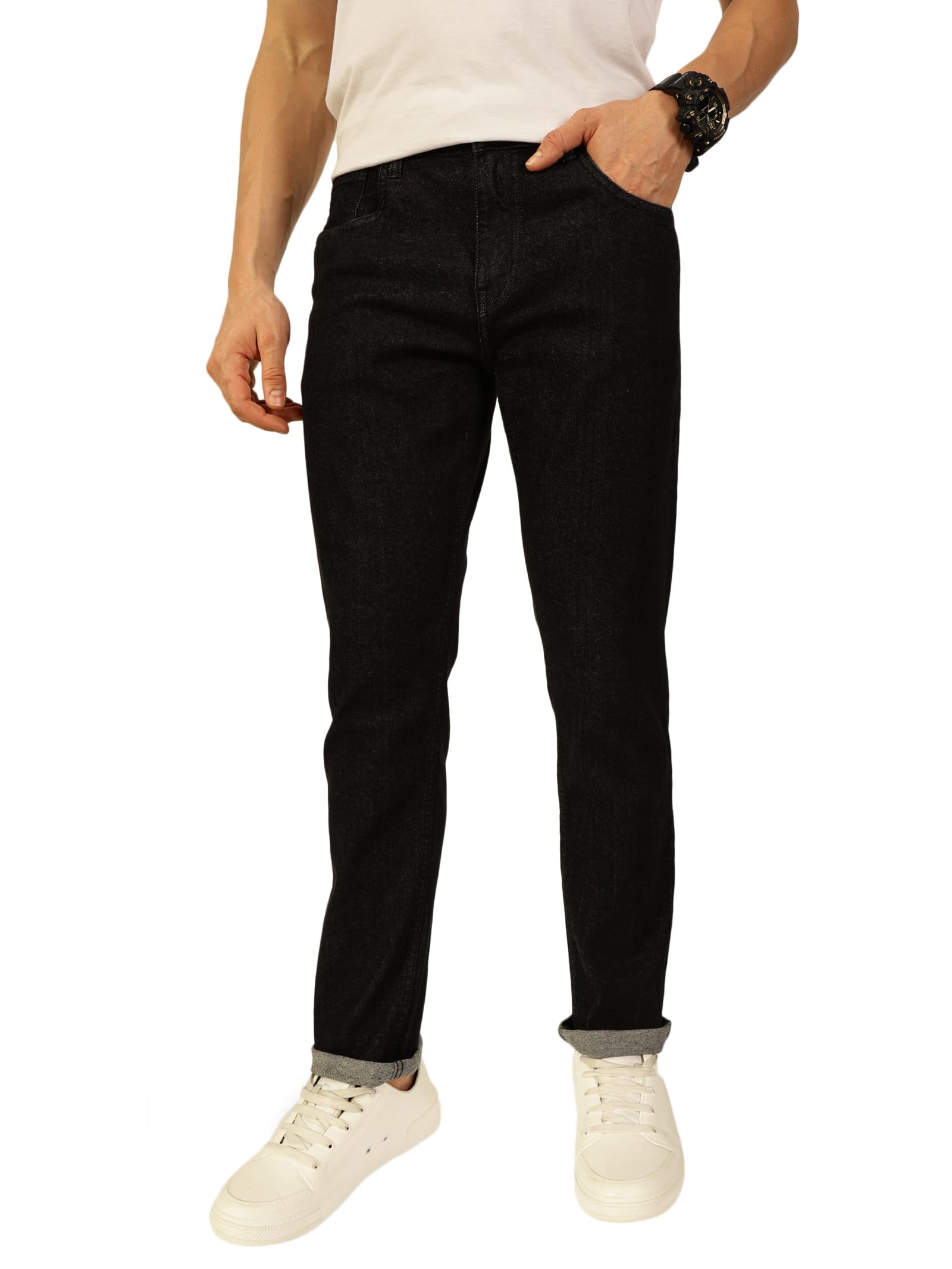 Mens Slim Fit Mid-Rise Stretchable Jeans-image-44