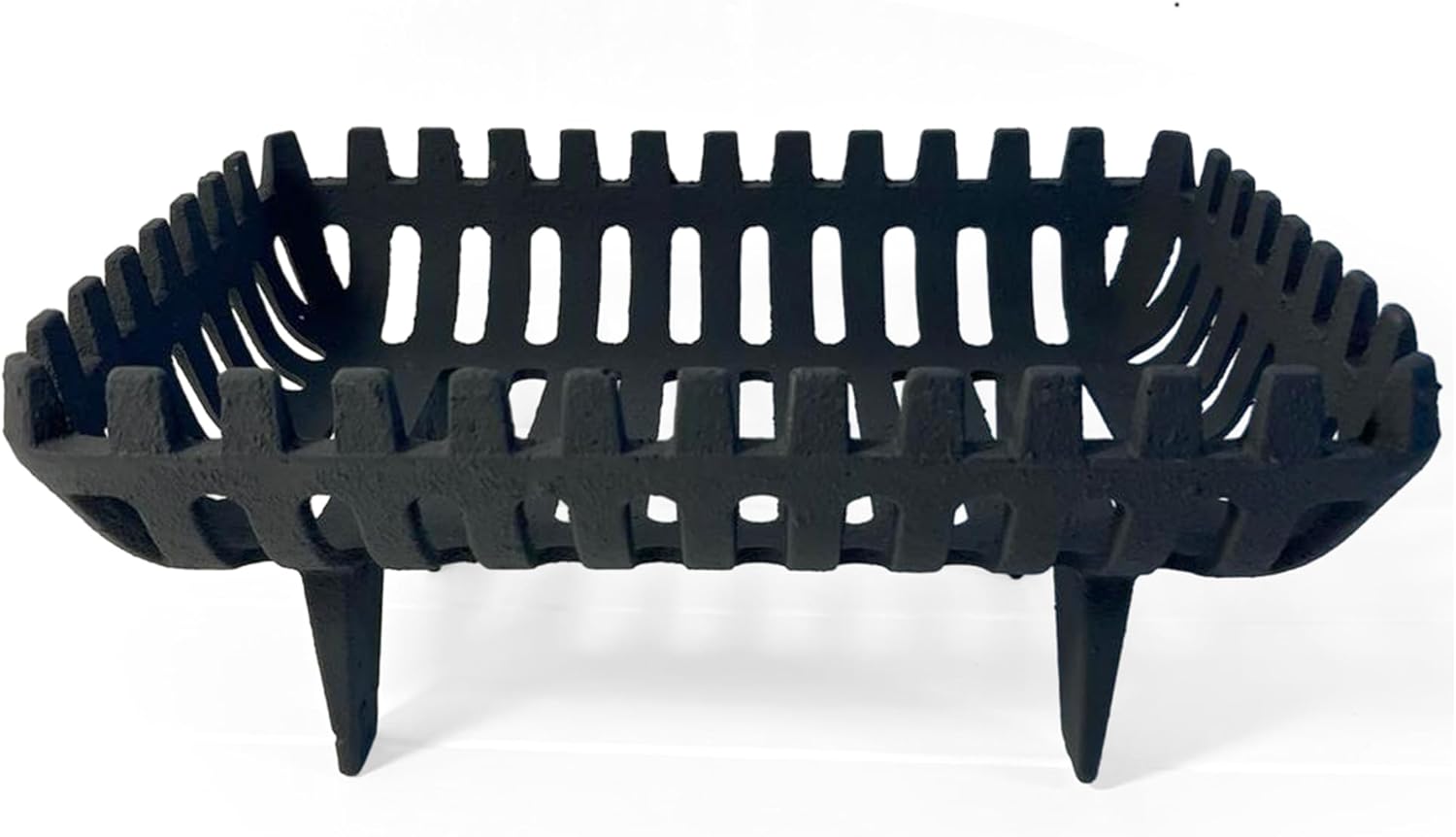 FREESTANDING 16 INCH CAST Iron FIRE Basket | Solid Fuel Wood Log Coal | for Open fireplaces | Large Cast Iron Sturdy Fireplace Accessory | Suitable for Indoor or Outdoor use