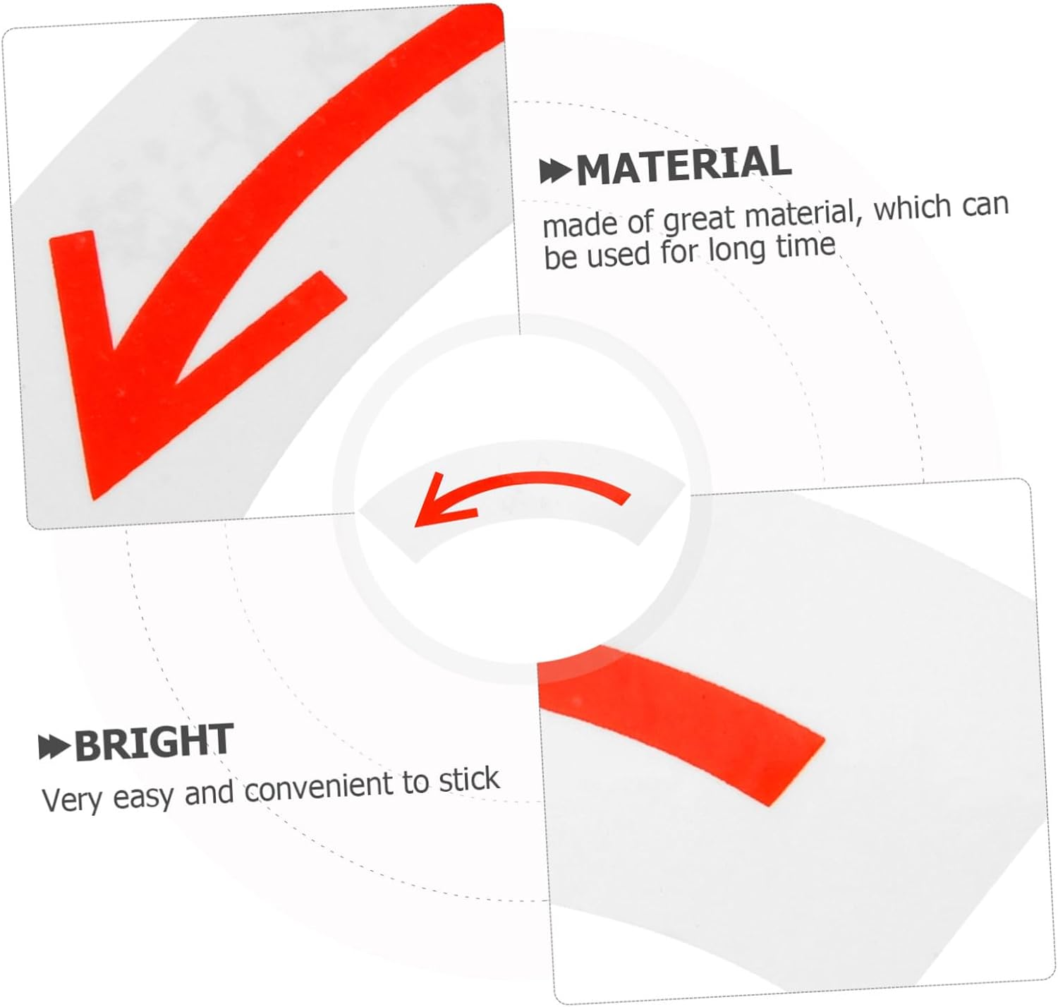 Red Arrow Direction Safety Label Sticker for Equipment Warning Sign