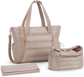 mommoreDiaper Bag Tote with Stroller Organizer Puffer Bag Large Capacity Baby Bag with Changing Pad for Travel, Hospital