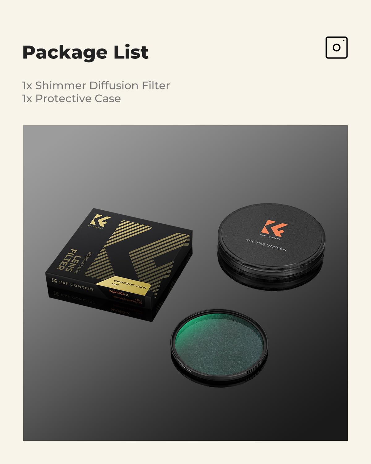 K&F CONCEPT Nano-Xcel 62MM Filtro di Shimmer Diffusione | Filtro ad Effetto per Aggiungere Soft Glow con Vetro Ottico con 28 Strati Rivestimento Nano - FE706