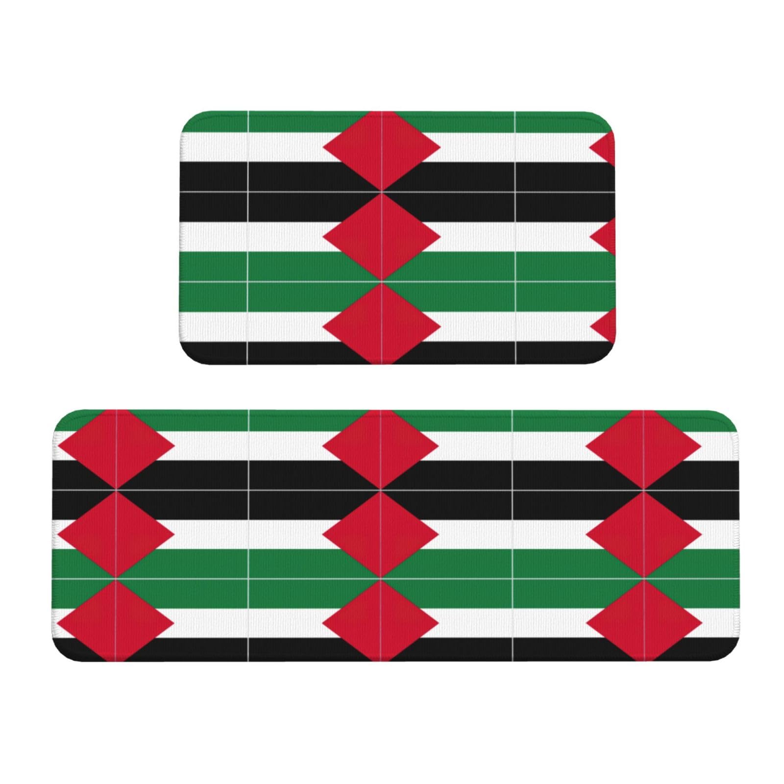 Tapis de cuisine anti-glisse Palestine : lot de 2 tapis de sol confort anti-fatigue