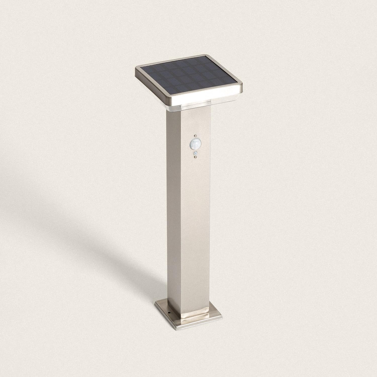 LEDKIA LIGHTING Lampioncino per Esterni Solare LED 5W 50cm Alluminio con Sensore di Movimento Barton Square Argento