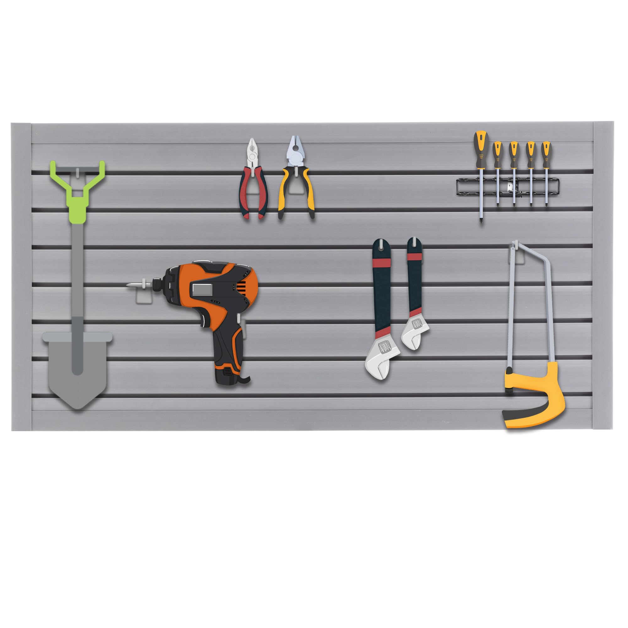 Rpuzonier PVC Slatwall Panel Wall Storage Systems, Interlocking Slat Walls Paneling Garage Wall Organizer, Slatwall Board Walls Paneling for Garage (4x2ft)