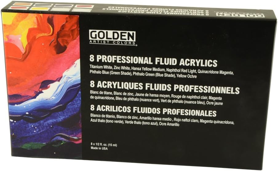 Golden Acrylic Fluid Paint 30 ml Set of 10 Amazon.co.uk Home