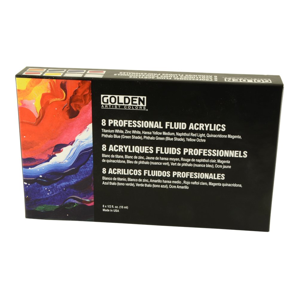 Golden 00009180 8 Color Fluid Acrylic Paint Set Amazon.in Home