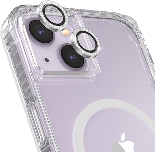 Miniatura 6 de Case-Mate Protector de lente de cámara para iPhone 14 PlusiPhone 14 con anillos brillantes, doble vidrio templado, duradero, antiarañazos, visión