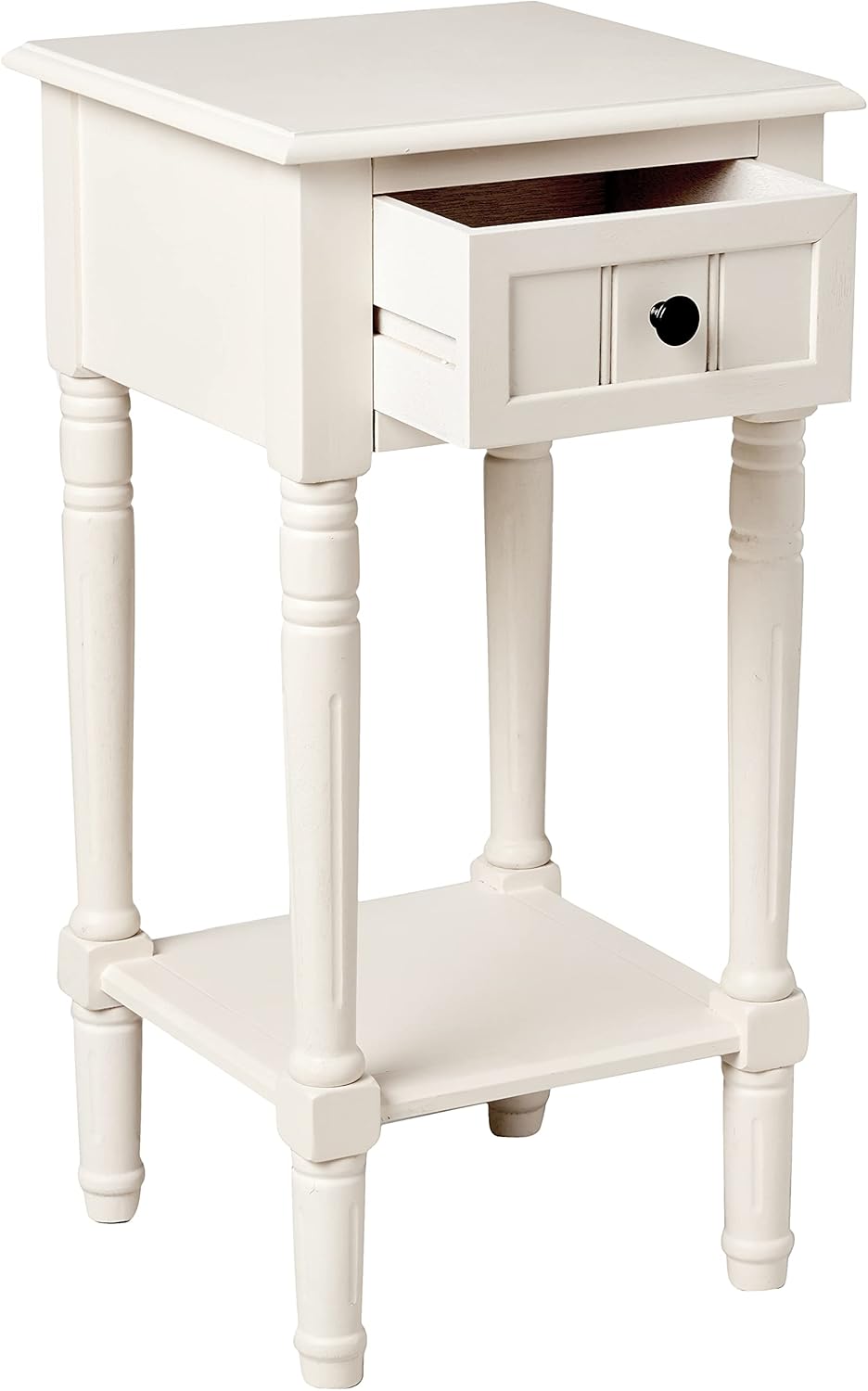 Exсluѕіvе Décor Therapy Simplify Accent Table with Drawer, Antique White
