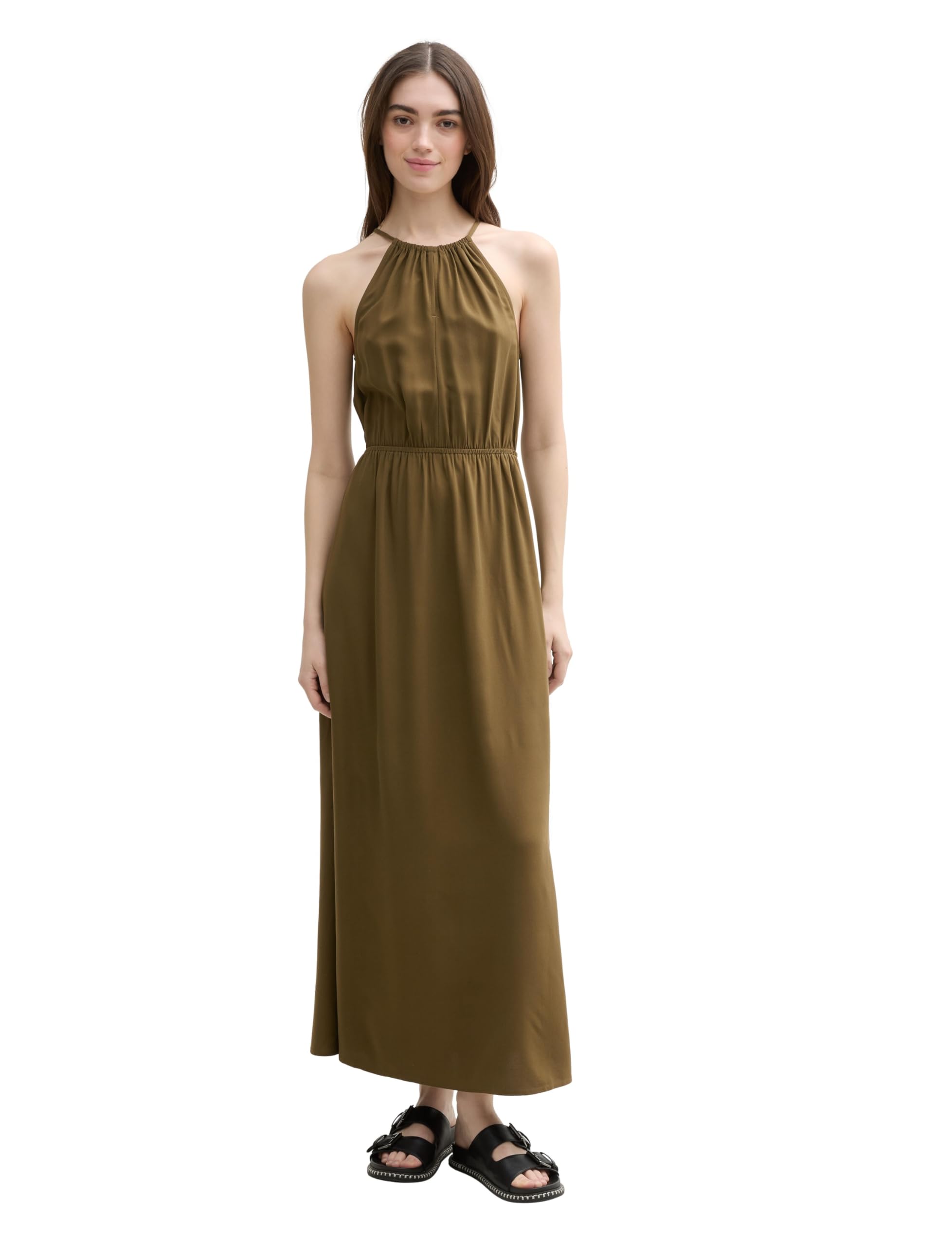 TOM TAILOR Denim Women's 1046703 Dress, 10370-Golden Olive Green, XL